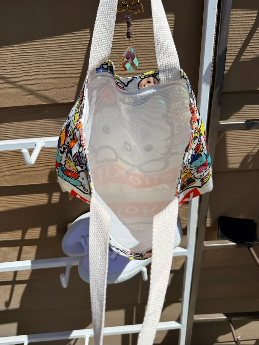 Hello Kitty Colorful Character Canvas Tote - White, Red, Pink, Yellow, Blue